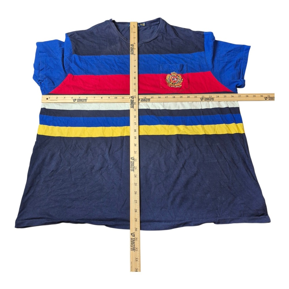 Polo Ralph Lauren Mens XXL Stripe Crest Tee Classic Fit Multicolor Nautical - Picture 5 of 9
